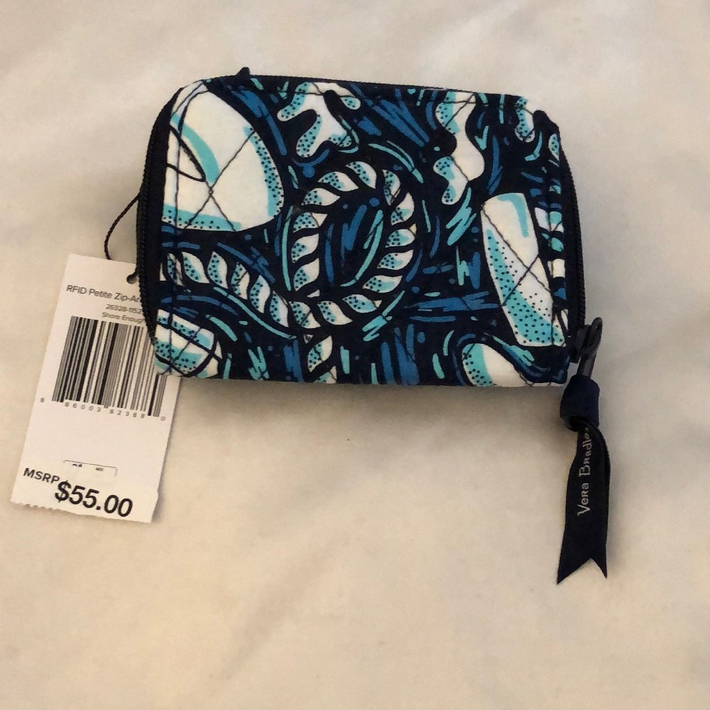 Vera Bradley Quilted Cotton RFID Petite ZA Wallet Shore Enough Print OS NWT